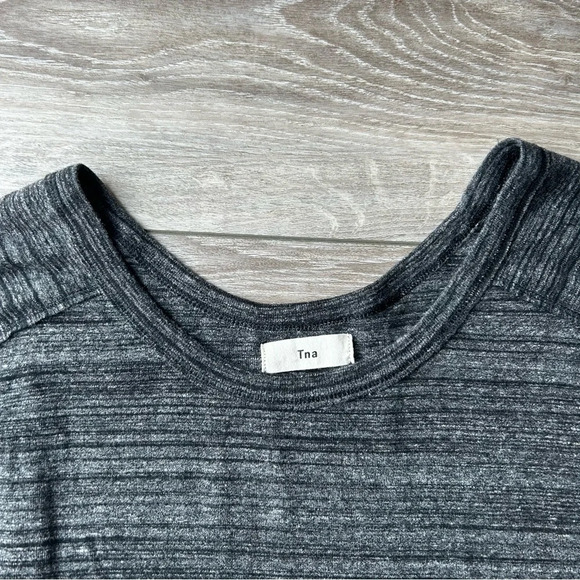Aritzia TNA Alder Top Marled Dark Grey Raglan Long Sleeve - Picture 5 of 13